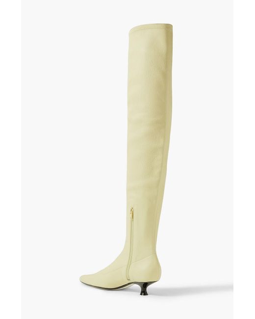 Khaite White Volos Leather Over-the-knee Boots