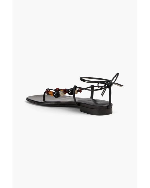 Magda Butrym Black Embellished Leather Sandals