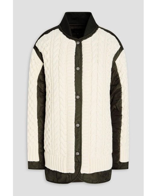 Rag & Bone Black Winnie Shell-Paneled Cable-Knit Cotton-Blend Jacket