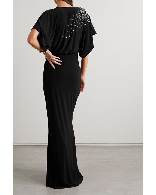 Norma Kamali Black Obie robe aus stretch-jersey mit nieten