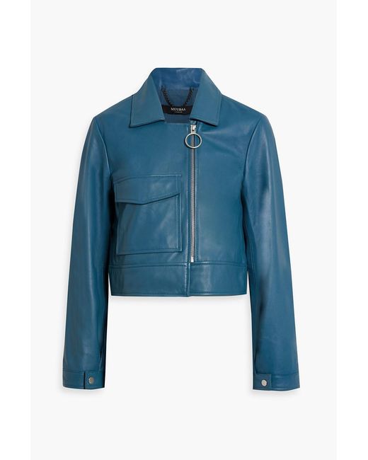 Muubaa Blue Leather Jacket