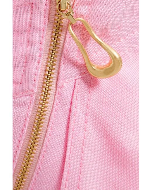 Aje. Pink Linen-blend Shorts