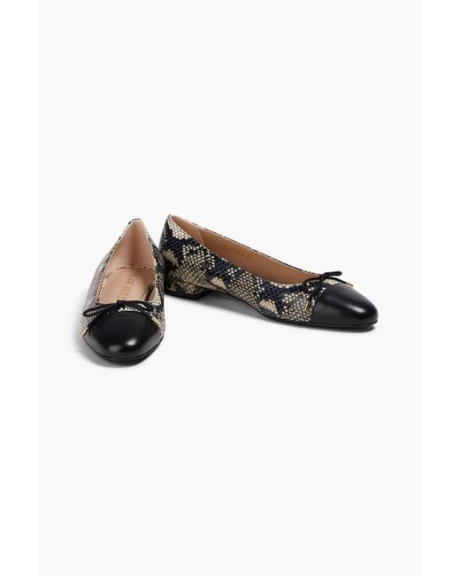 Stuart Weitzman Multicolor Smooth And Snake-Effect Leather Ballet Flats