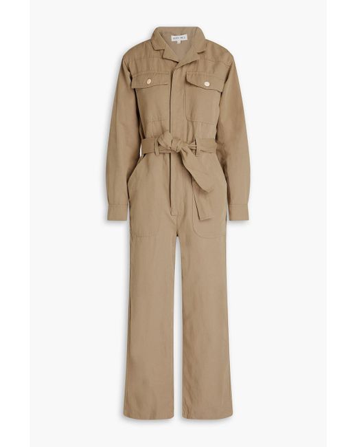 Alex Mill Natural Mel Belted Cotton And Linen-blend Twill Jumpsuit