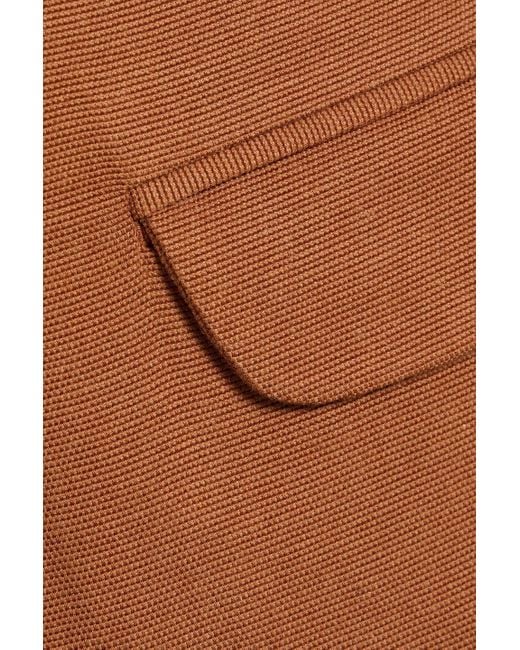 Farm Rio Brown Cotton And Lyocell-Blend Midi Skirt