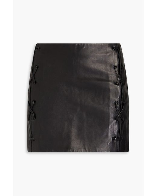 IRO Black Sanna Leather Mini Skirt