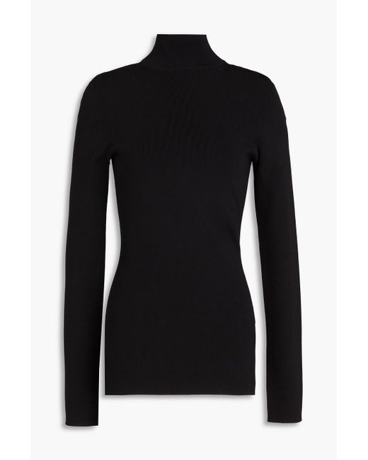Victoria Beckham Black Stretch-knit Turtleneck Sweater