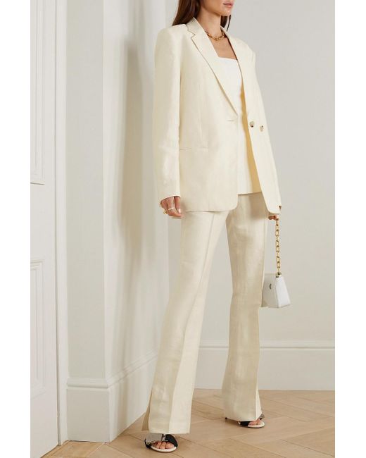 Helmut Lang Natural Asymmetric Crepe Blazer