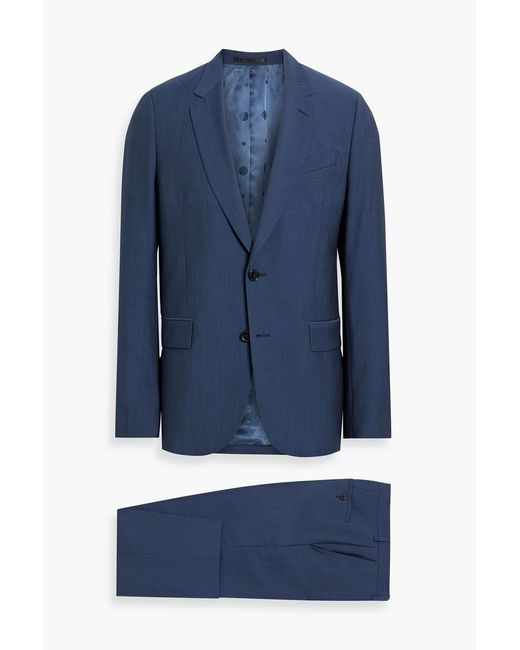 Paul Smith Blue Herringbone Wool Suit for men