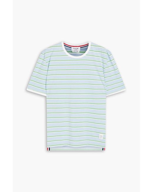Thom Browne Blue Striped Cotton-jersey T-shirt for men