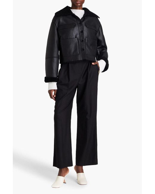 Loulou de Saison Black Bugur Oversized Shearling Jacket
