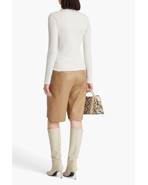 Vince Natural Ribbed Cotton-blend Shirt