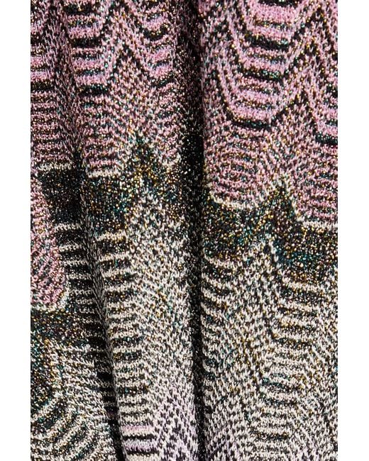 Missoni Gray Metallic Crochet-Knit Sweater