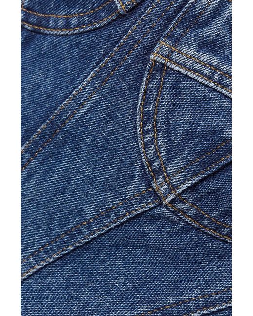 David Koma Blue Denim Bustier Top