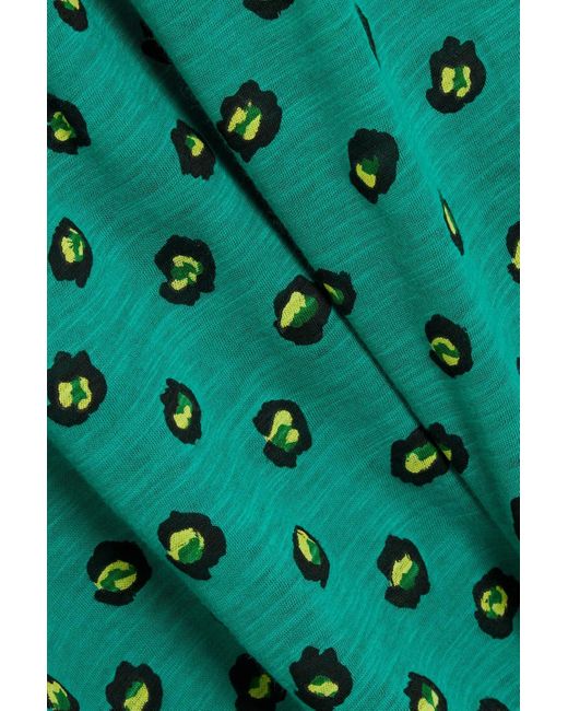 Proenza Schouler Green Oberteil aus baumwoll-jersey mit flammgarneffekt und leopardenprint