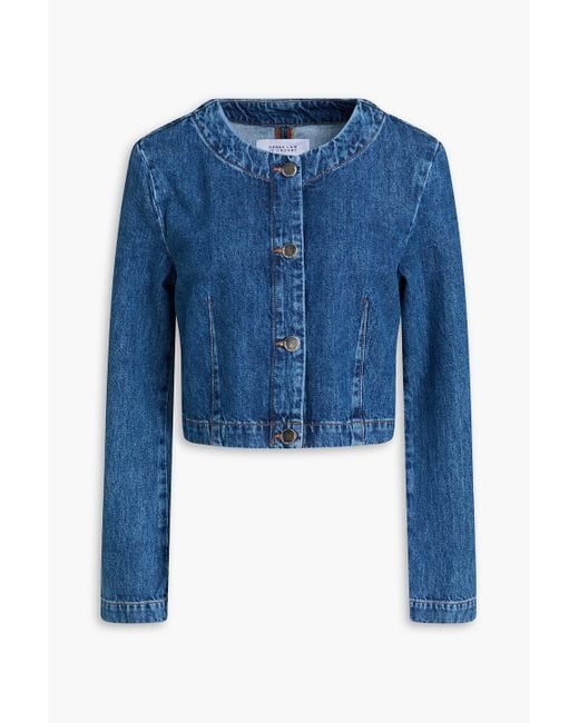 10 Crosby Derek Lam Blue Ezra Cropped Denim Jacket