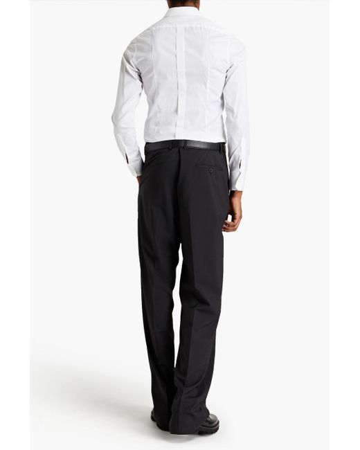 Dolce & Gabbana Black Slim-fit Polka-dot Cotton And Silk-blend Poplin Shirt for men