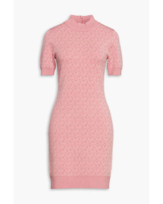 MICHAEL Michael Kors Pink Jacquard-knit Mini Dress