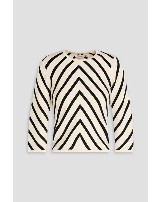 Zimmermann White Stiped Ribbed Jersey Top