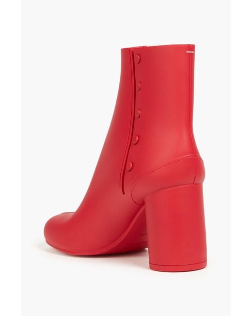 Maison Margiela Red Ankle boots aus pvc mit geteilter zehenpartie