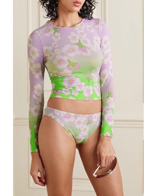 Cynthia Rowley Blue Bikini-höschen mit blumenprint