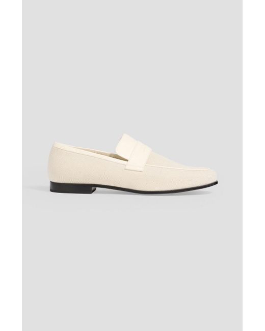Totême  White Canvas And Leather Loafers
