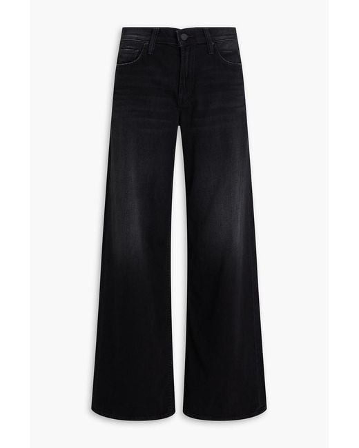 Mother Black Spinner High-Rise Wide-Leg Jeans