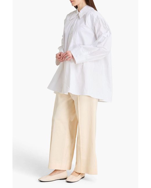 Jil Sander White Oversized Cotton-Poplin Shirt