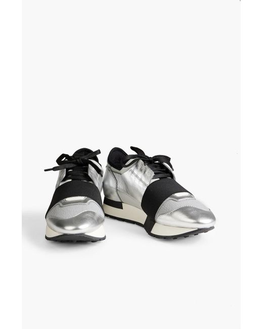 Balenciaga Race Runner Leather Mesh And Neoprene Sneakers in