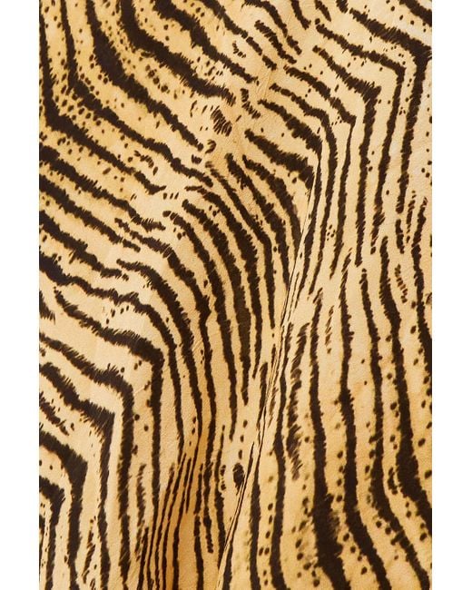 Rixo Natural Ronan minikleid aus crêpe de chine aus seide mit tigerprint