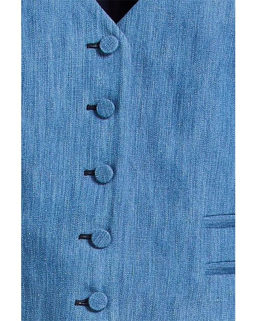 Gabriela Hearst Blue Coleridge Cotton And Linen-Blend Vest