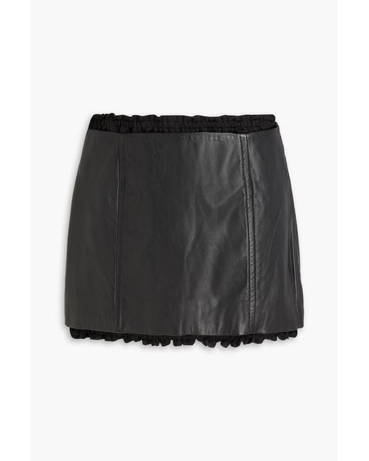 Victoria Beckham Black Leather Mini Skirt