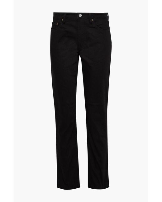 Acne Black Mid-Rise Slim-Leg Jeans