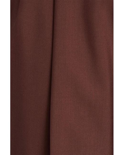 ARMARIUM Brown Celia Pleated Wool Straight-leg Pants
