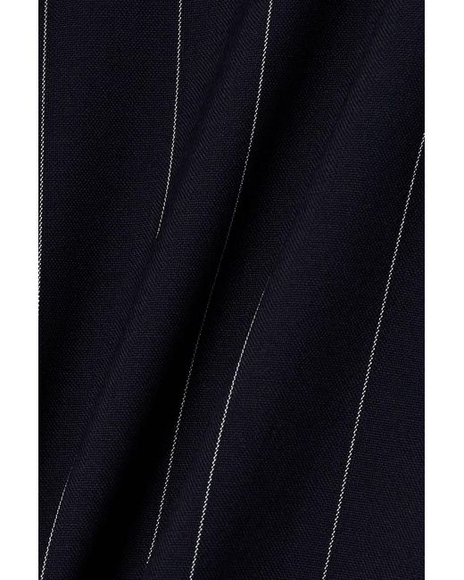 Stella McCartney Blue Paneled Pinstriped Wool-blend Wide-leg Pants