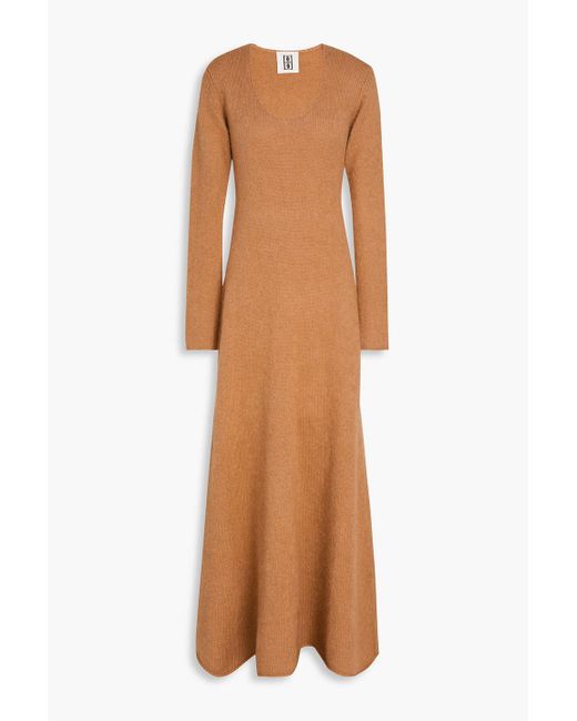 dress brown shoes Ferrat Brown Metallic Knitted Halter Mini Dress main image 0