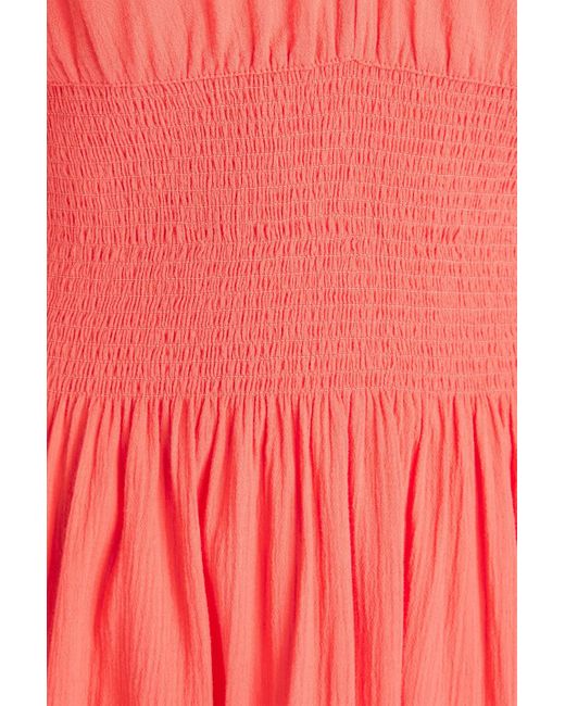Heidi Klein Portofino Shirred Cotton-gauze Midi Dress