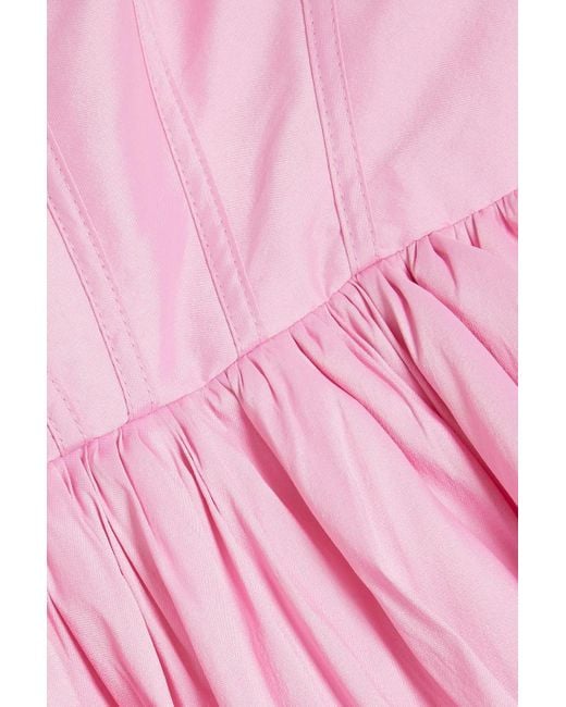 Aje. Pink Suzette Gathered Taffeta Mini Dress