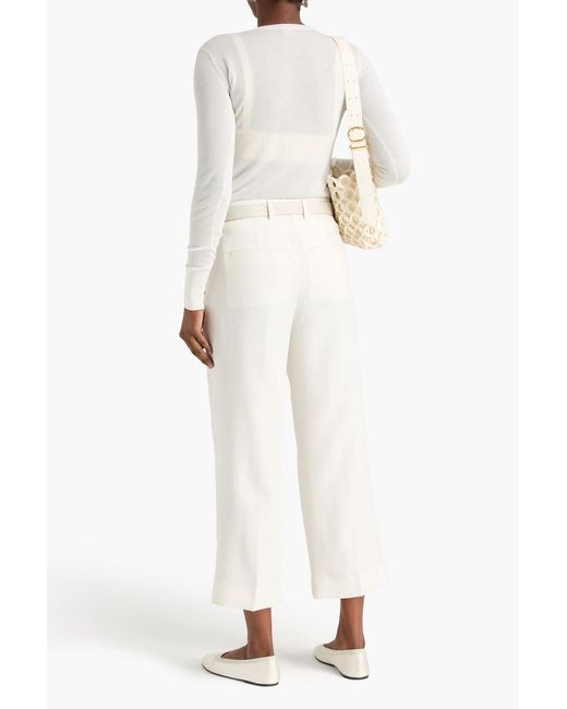 Totême White Lyocell-blend Cardigan