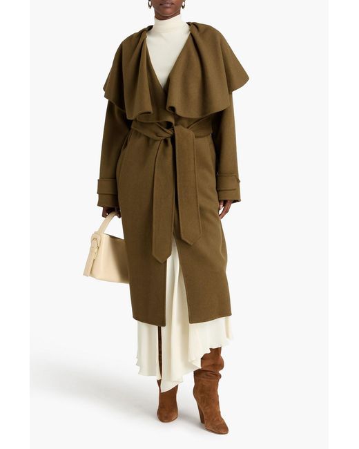 Zimmermann Green Belted Wool-Blend Felt Coat