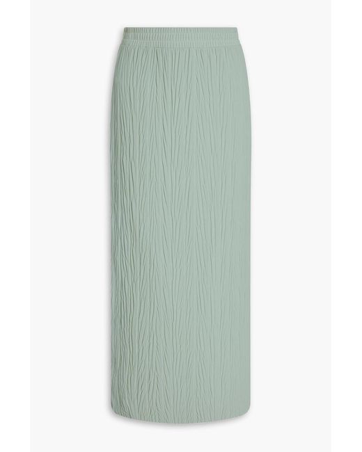 Max Mara Green Carnia Textured-crepe Midi Skirt