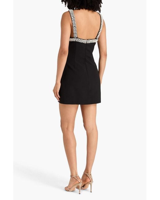 Odd Muse Black Bead-embellished Crepe Mini Dress