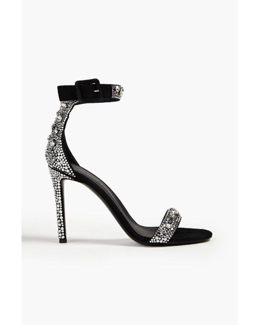 Giuseppe Zanotti Basic 105 Crystal embellished Suede Sandals in