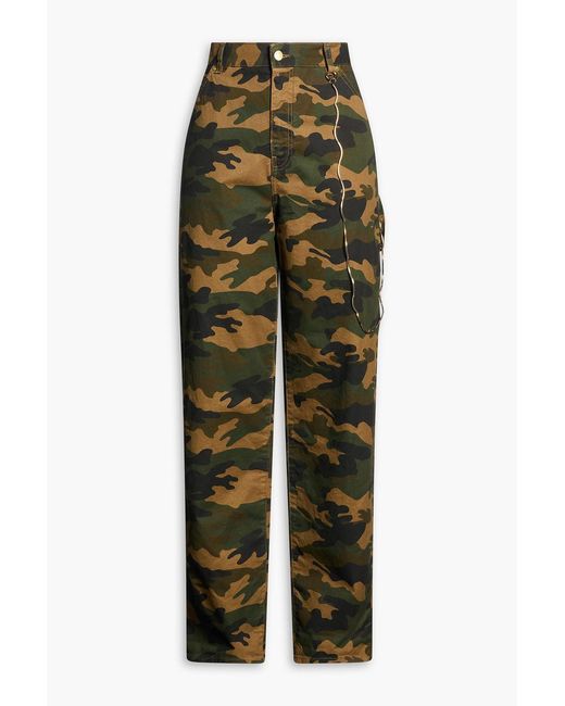 DARKPARK Green Lisa Camouflage-Print Cotton-Twill Straight-Leg Pants