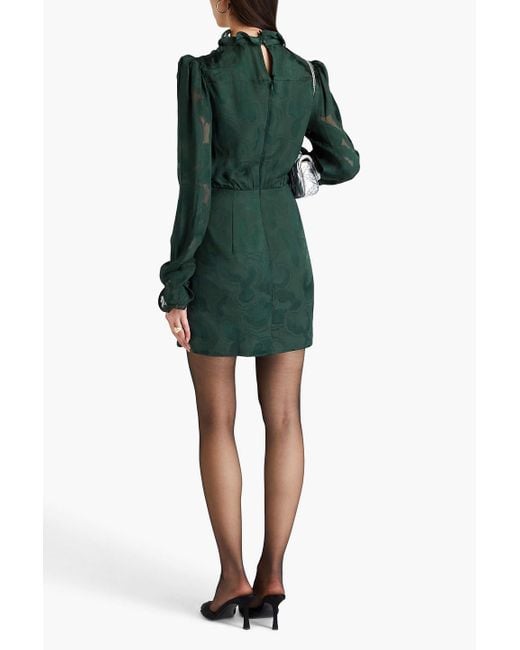 Saloni Green Rinab minikleid aus jacquard mit rüschen