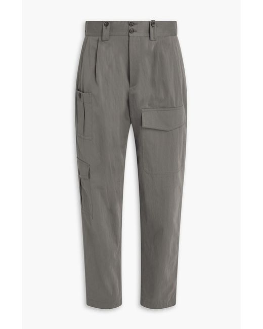 Dolce & Gabbana Gray Tapered Cotton-Blend Cargo Pants for men