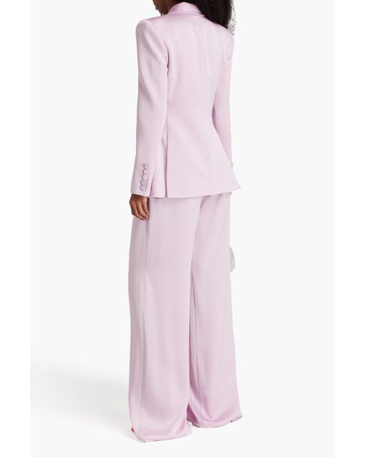 Alex Perry Pink Arlington Double-breasted Satin-crepe Blazer