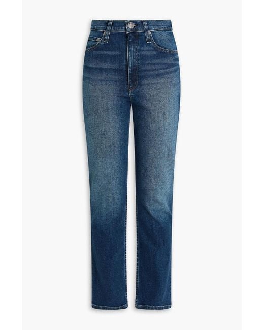 Rag & Bone Blue Wren hoch sitzende jeans mit schmalem bein