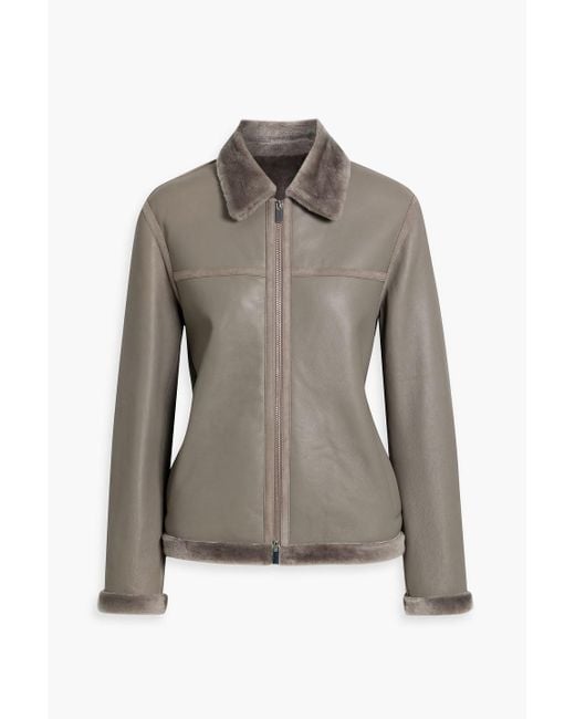 Theory Gray Shearling Jacket
