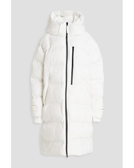 Adidas By Stella McCartney White Quilted Shell Hooded Coat